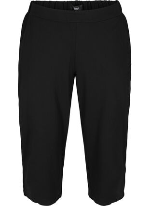 Plain-coloured culottes with pockets, Black, Packshot image number 0