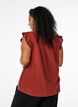Sleeveless top in cotton muslin with ruffles, Red, Model image number 2