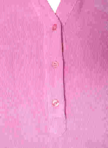 Velvet dress with 3/4-length sleeves and buttons, Begonia Pink, Packshot image number 2