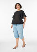 Blouse with balloon shape and wing sleeves, Black, Model image number 1