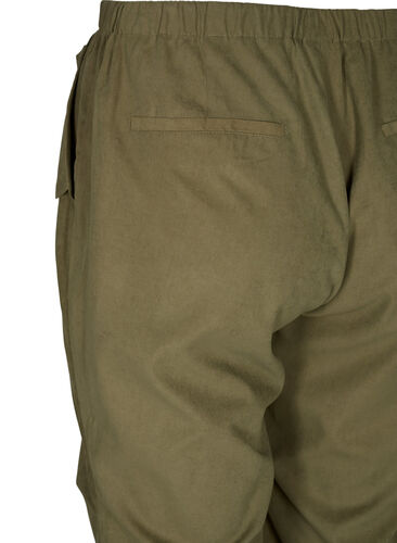 Tapered fit pants with elastic, Martini Olive, Packshot image number 3