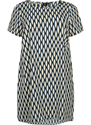 Dress with print and short sleeves, Oval AOP, Packshot image number 0