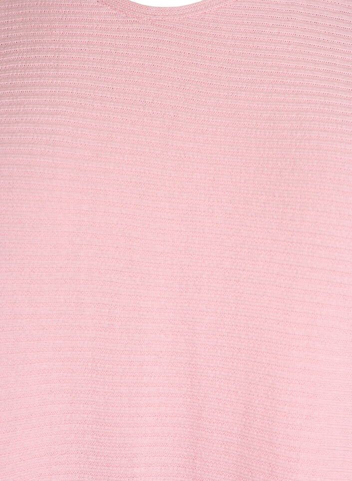 Knitted top with a boat neck and 1/2 sleeves, Pink, Packshot image number 2