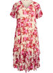 Floral chiffon dress with ruffle details and a V-neck, Pink, Packshot image number 0