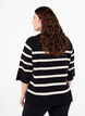 3/4 sleeve knitted blouse with stripes, Black Birch Stripes, Model image number 1