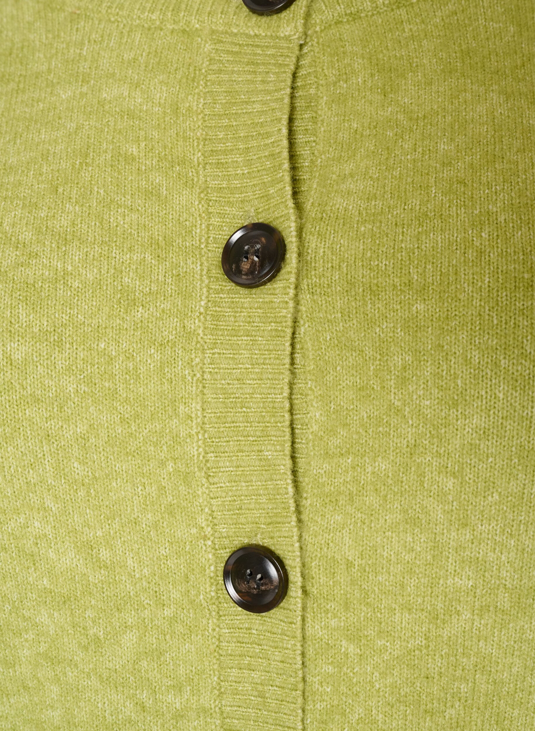 ZizzifashionCardigan with buttons and a rounded front, Green, Packshot image number 2