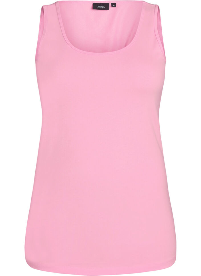 Solid color basic top in cotton, Pink, Packshot image number 0