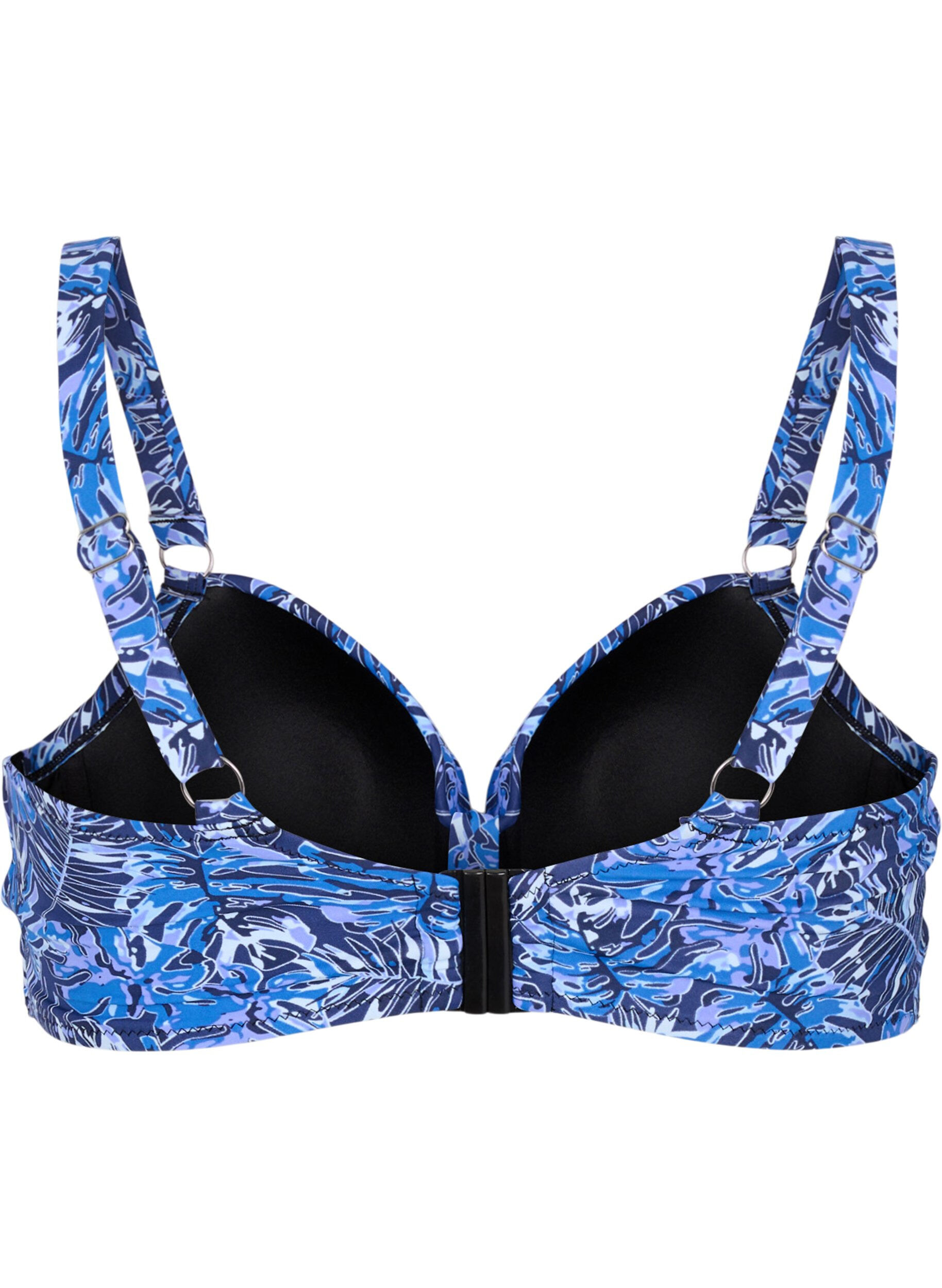ZizzifashionUnderwire bikini bra with pattern, Blue, Packshot image number 1