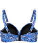 Underwire bikini bra with pattern, Blue, Packshot image number 1