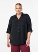 FLASH - Shirt with chest pockets and 3/4 sleeves, Black, Model image number 0