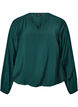 Blouse with balloon effect and chiffon details, Green, Packshot image number 0