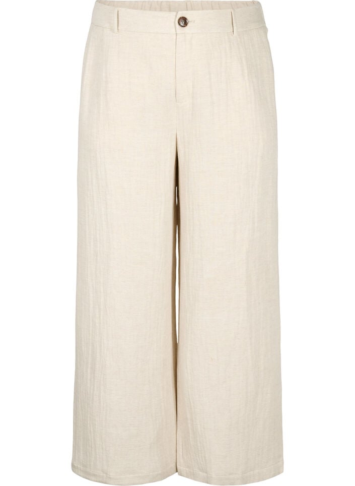 Suit trousers in a material blend with linen, Rainy Day, Packshot image number 0