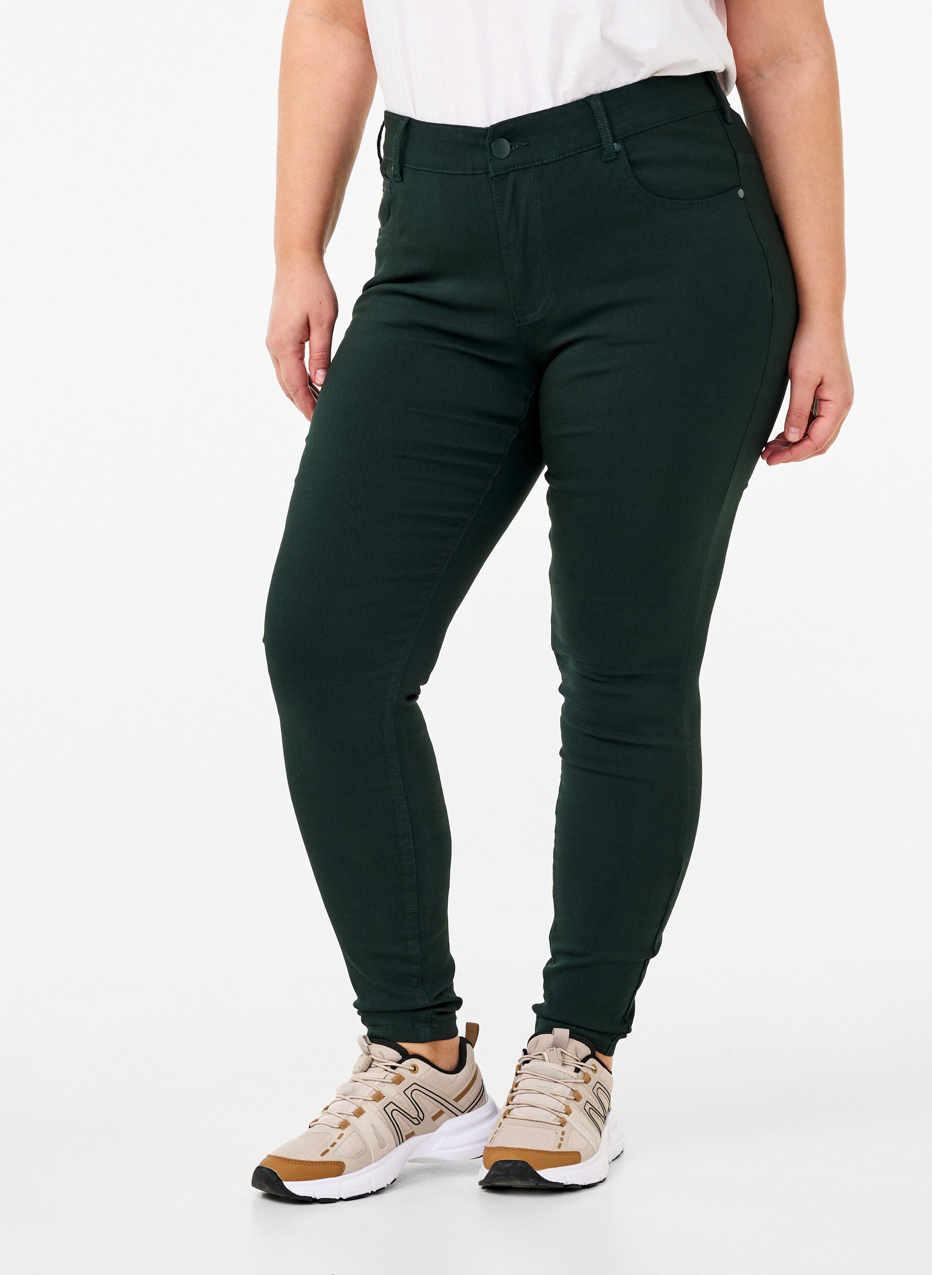 ZizzifashionSlim fit trousers with pockets, Green, Model image number 2