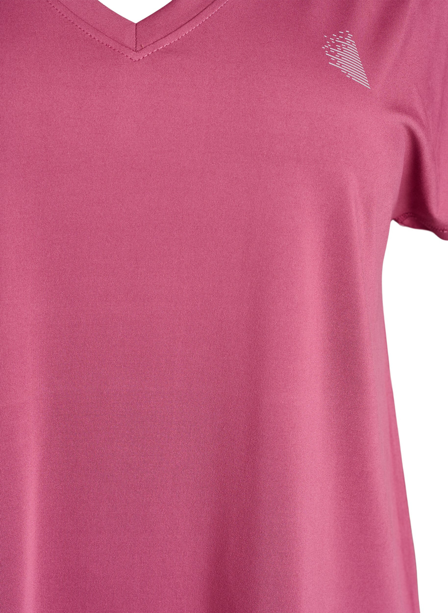 ZizzifashionLoose training t-shirt with v-neck, Red, Packshot image number 2