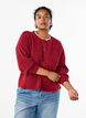 Rib knit cardigan with buttons, Red, Model image number 0