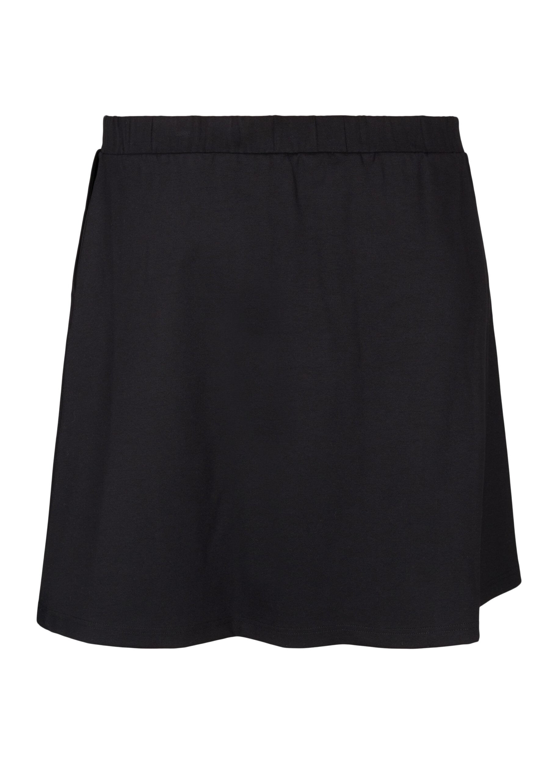 Zizzifashion Skater skirt in viscose, Black, Packshot image number 1