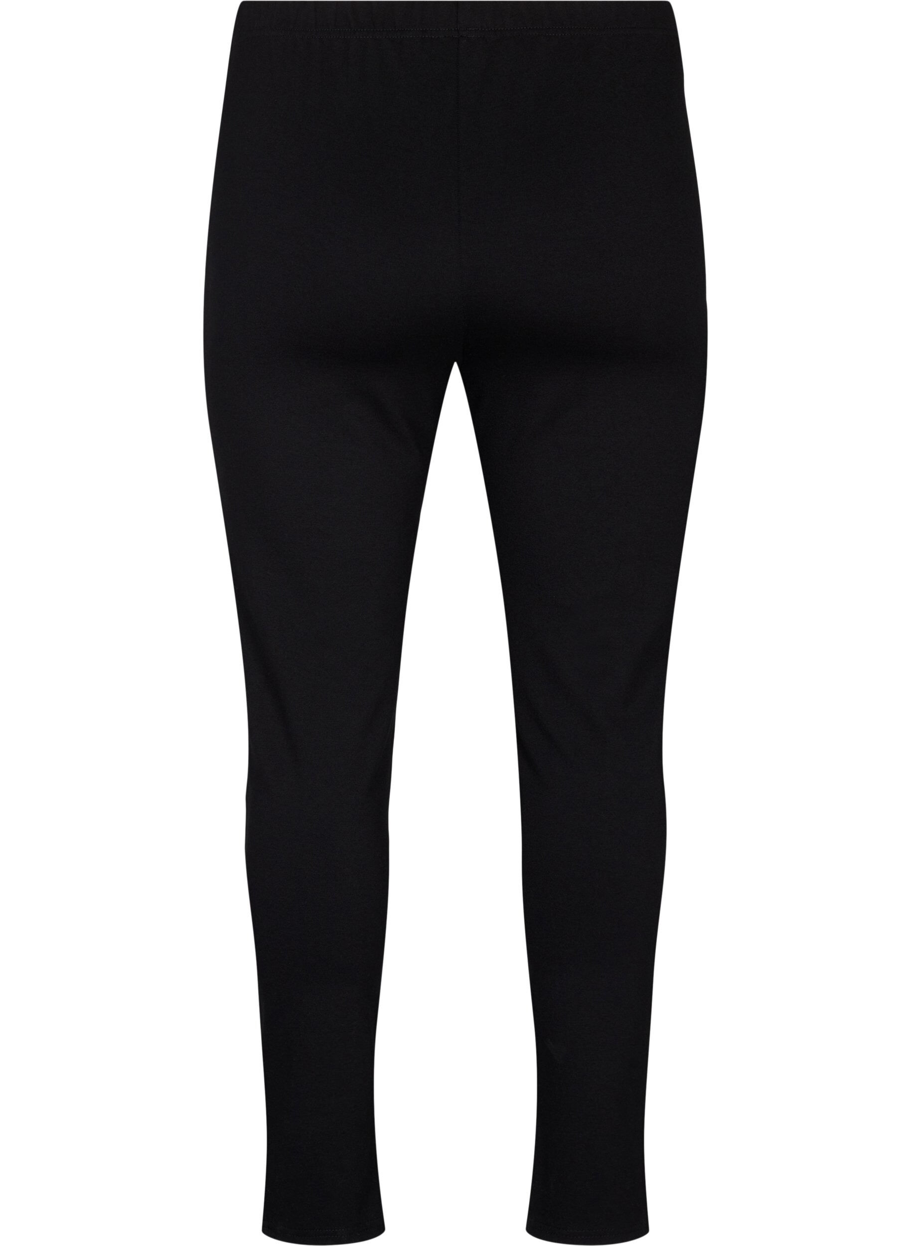 Zizzifashion Viscose leggings with front slits, Black, Packshot image number 1