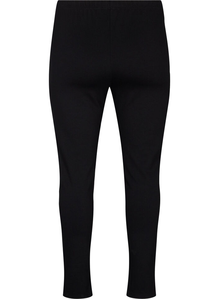 Viscose leggings with front slits, Black, Packshot image number 1