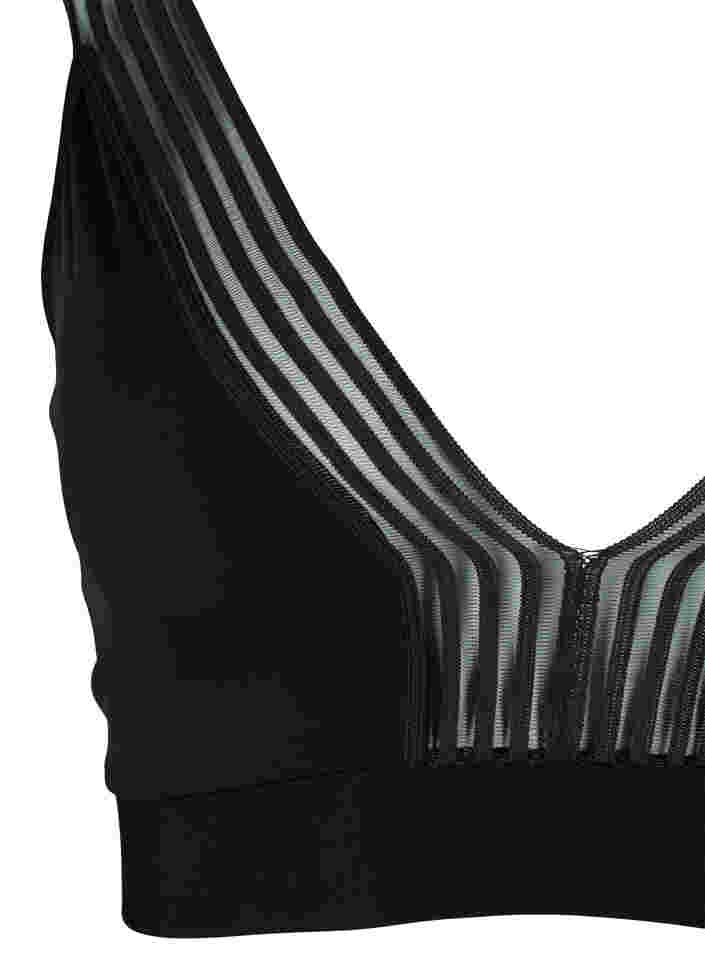 Bikini top with mesh, Black, Packshot image number 2
