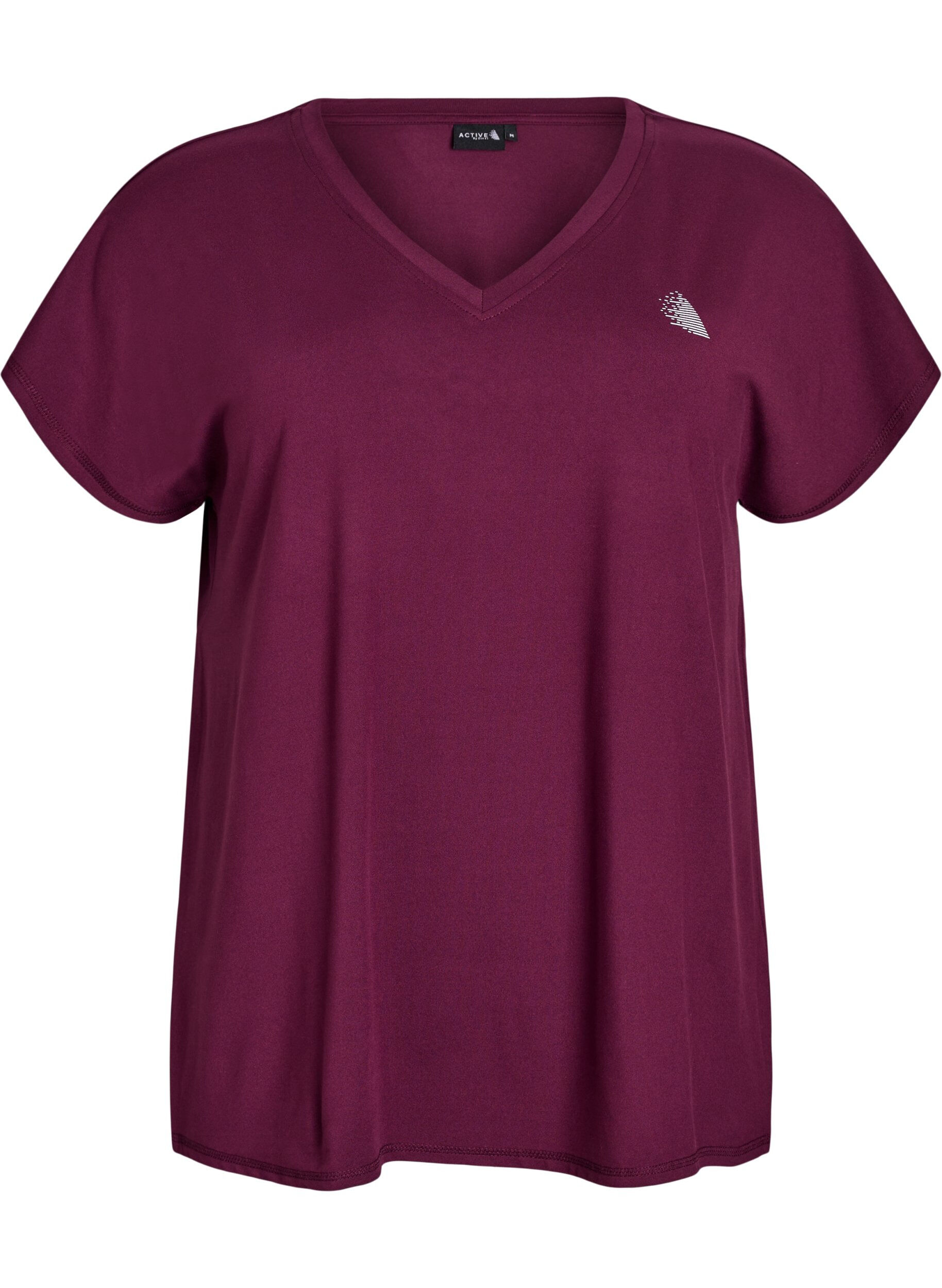 ZizzifashionLoose training t-shirt with v-neck, Red, Packshot image number 0