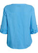 Cotton shirt blouse with V-neck, Blue, Packshot image number 1