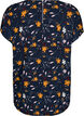 Short-sleeved blouse with floral print, Sky Captain Flower, Packshot image number 1