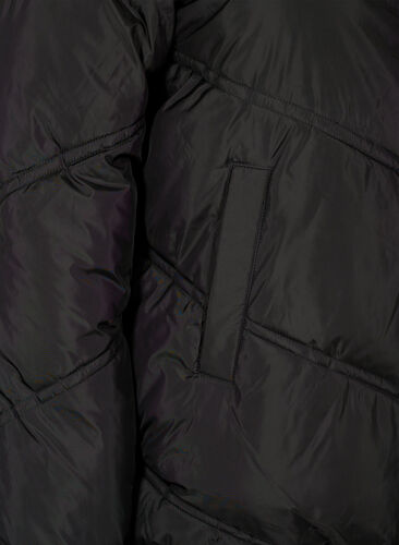 Short puffer Winter jacket with pockets, Black, Packshot image number 3