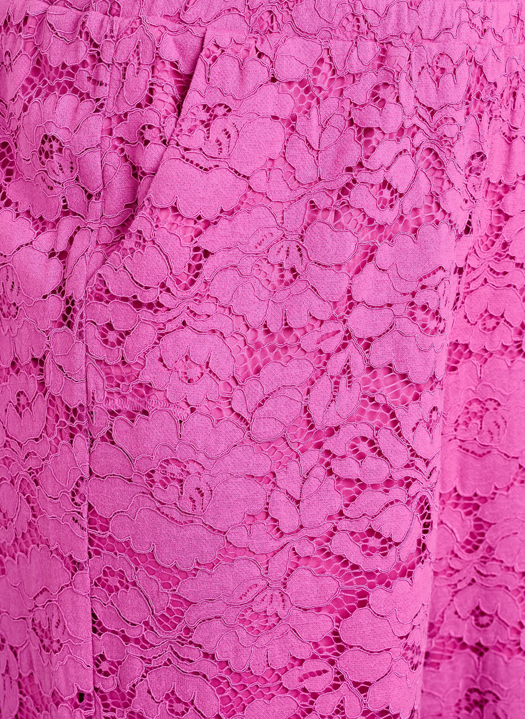Zizzifashion Lace trousers with a high waist and pockets, Pink, Packshot image number 2