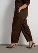 Barrel jeans with a high waist and elasticated waistband, Brown, Model image number 2