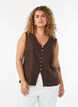 Sleeveless vest with a V-neck and buttons, Brown, Model image number 0