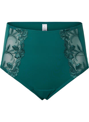 Hipster with lace and high waist, Green-Blue Slate, Packshot image number 0