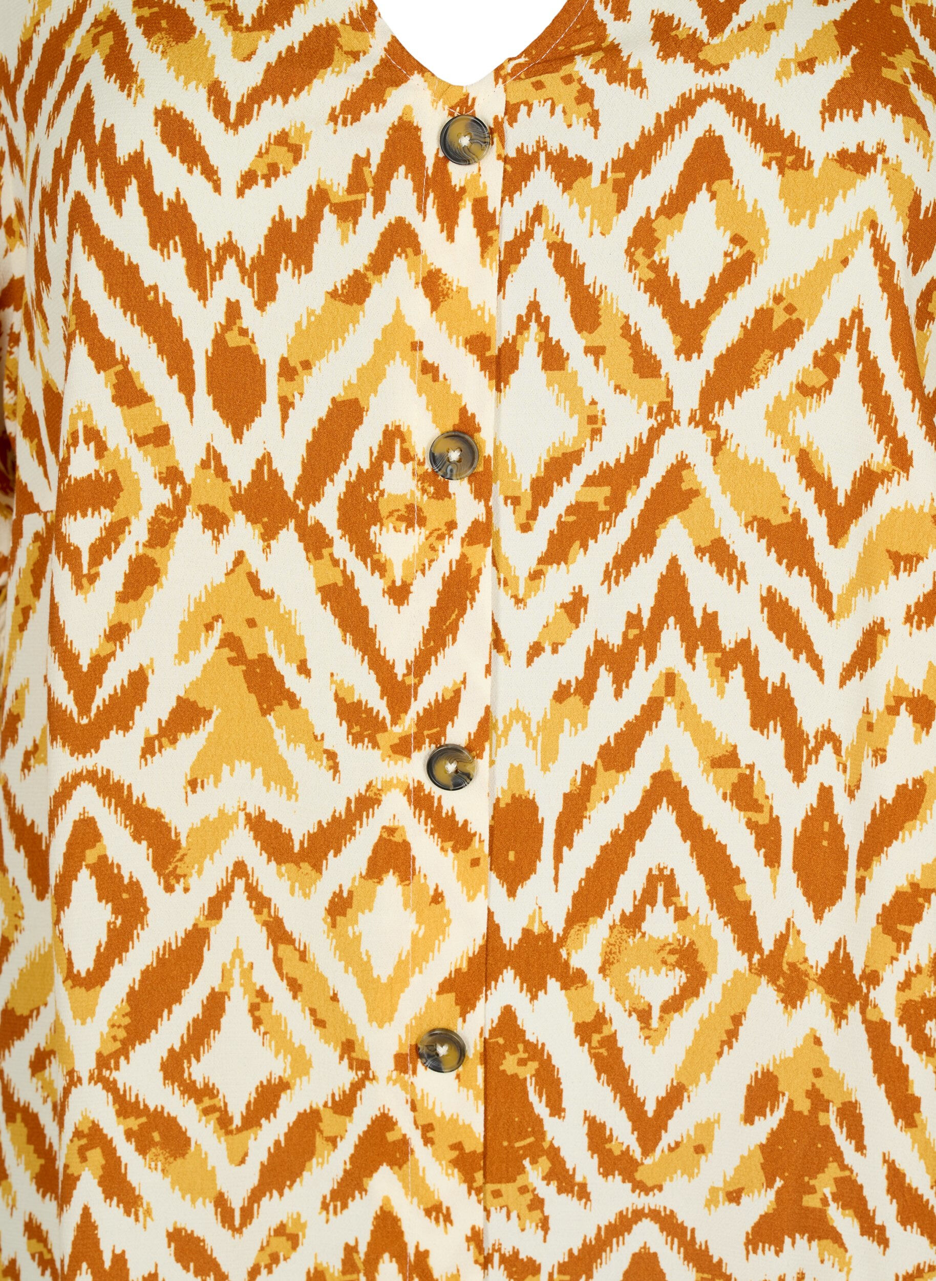 Zizzifashion Viscose blouse with buttons, Amber Green Tribe, Packshot image number 2