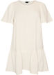 Cotton short-sleeved dress with a-line cut, Vanilla, Packshot image number 0