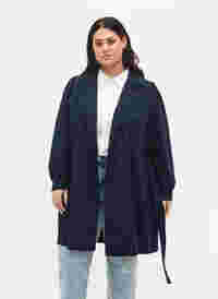 Trench coat with belt and pockets, Navy Blazer, Model