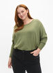 Knitted tunic in viscose blend, Oil Green, Model image number 0