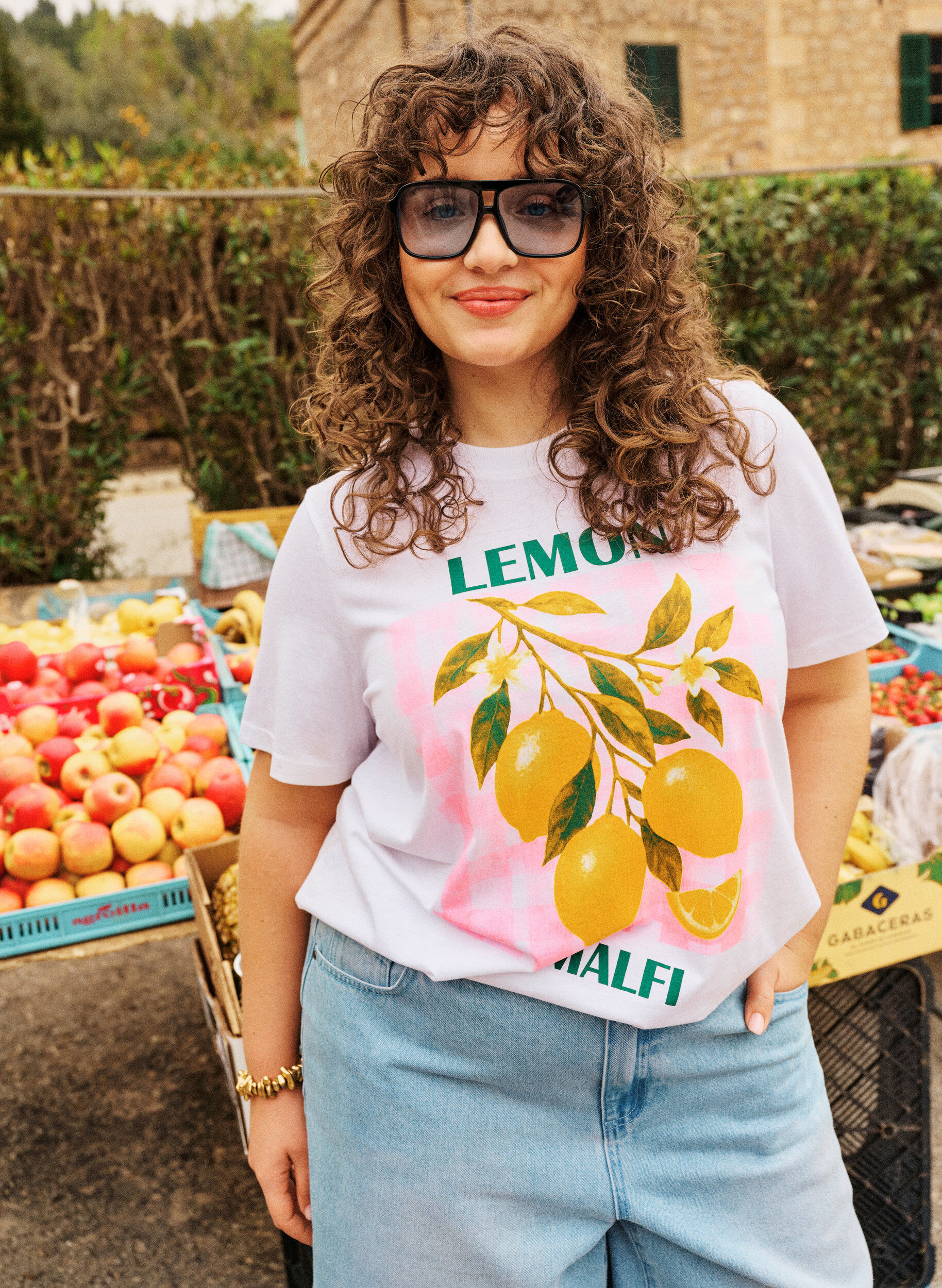 ZizzifashionCotton T-shirt with print, White, Image image number 0