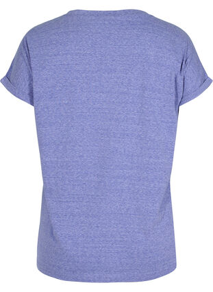 Mottled t-shirt in cotton, Dazzling Blue Mel, Packshot image number 1