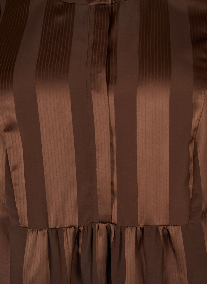 A-line dress with stripes and 1/2 sleeves, Chestnut, Packshot image number 2