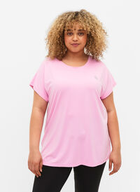 Short sleeved workout t-shirt, Pastel Lavender, Model