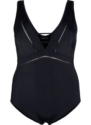 Swimsuit with band detail, Black, Packshot image number 0