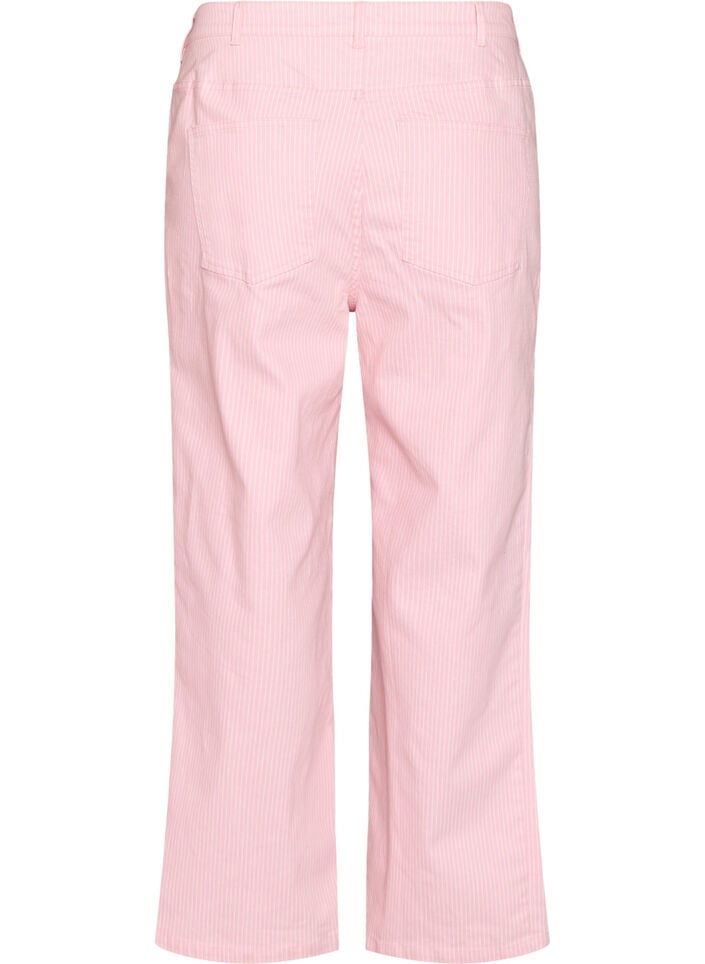 Coloured Myra jeans with stripes and wide legs, Pink, Packshot