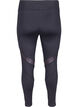 Cropped sports leggings with mesh, Black, Packshot image number 1