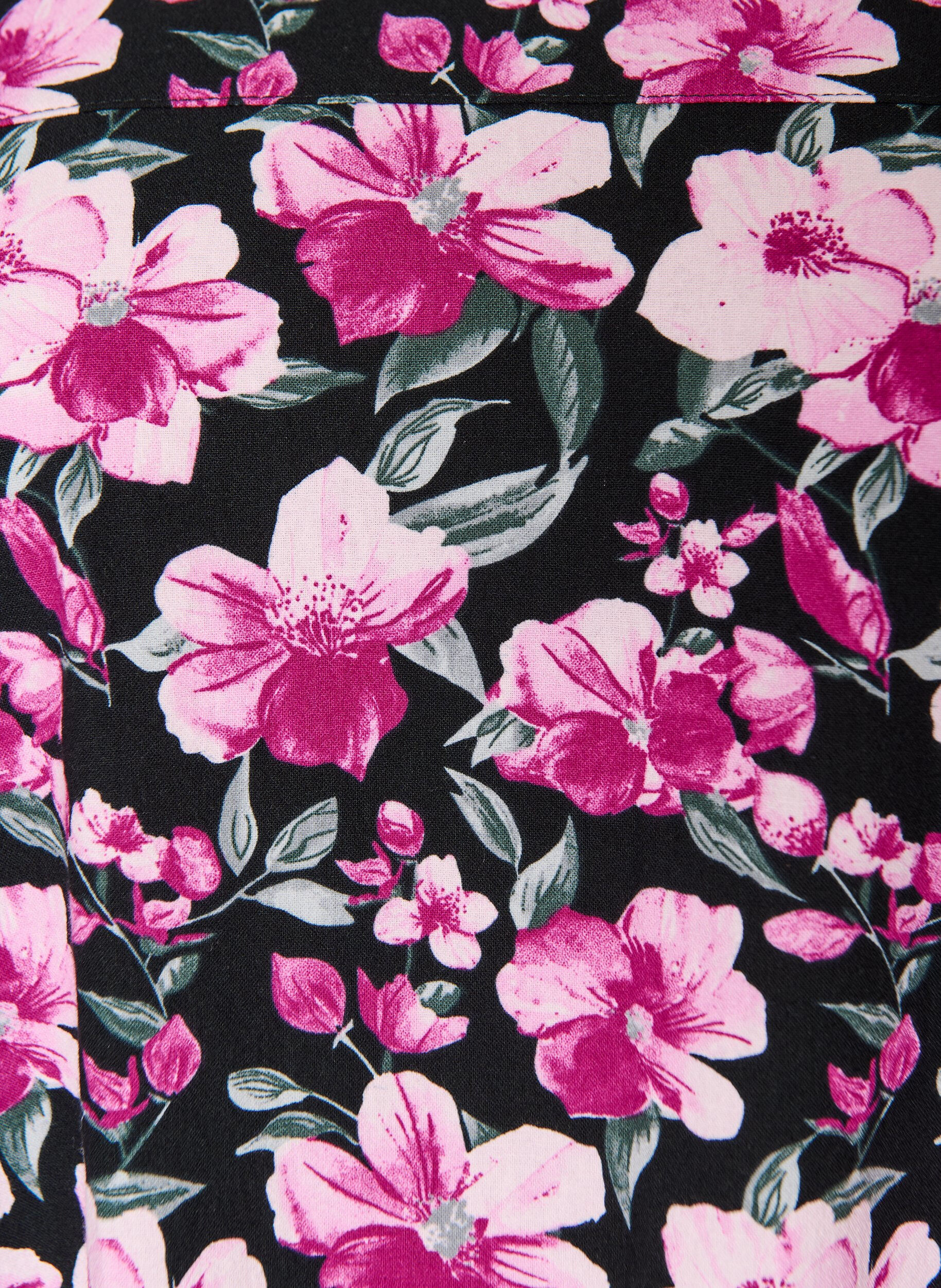 ZizzifashionShort-sleeved cotton dress with print, Black, Packshot image number 2