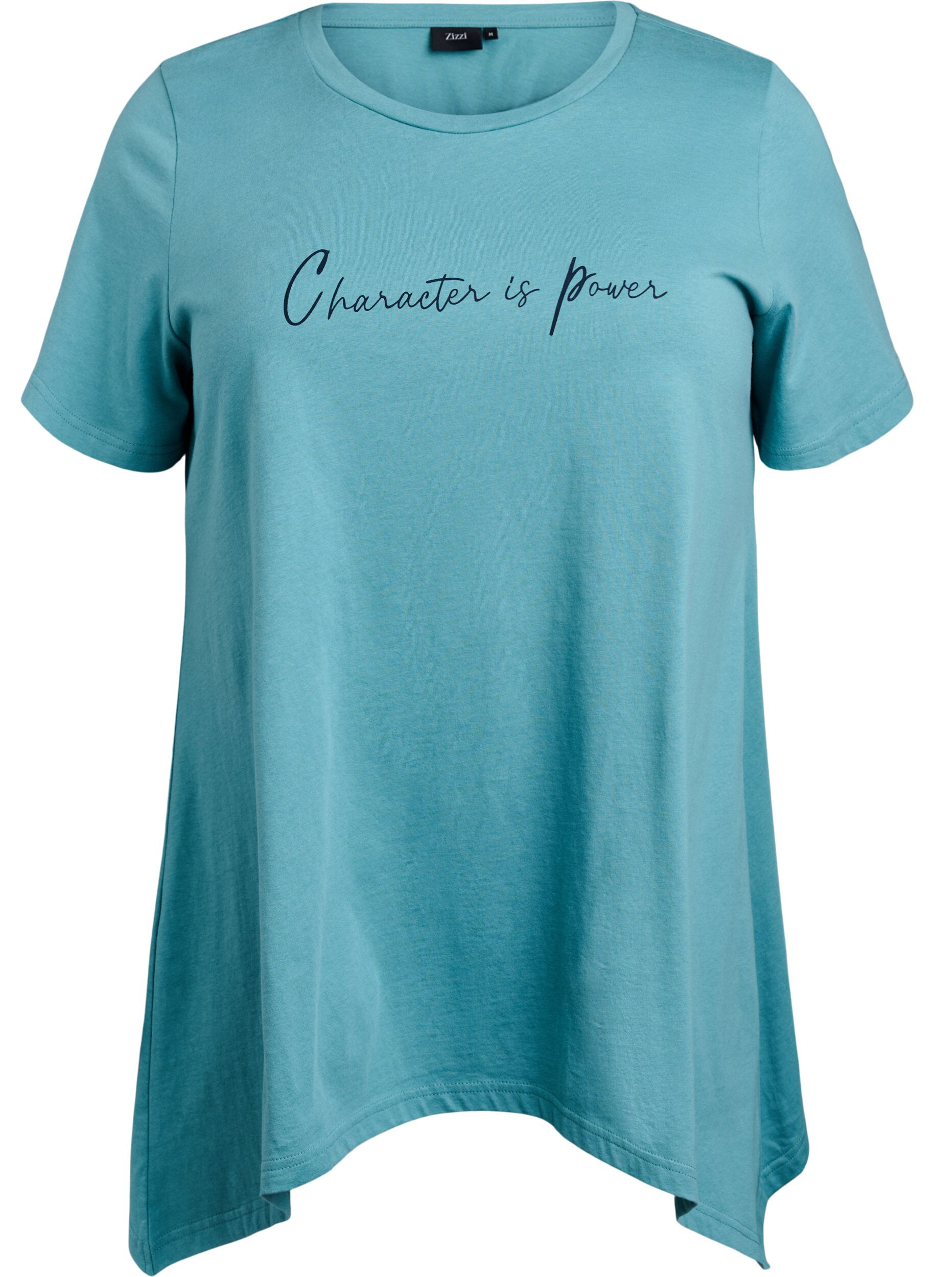 ZizzifashionT-shirt with a round neck and A-line shape, Green, Packshot image number 0