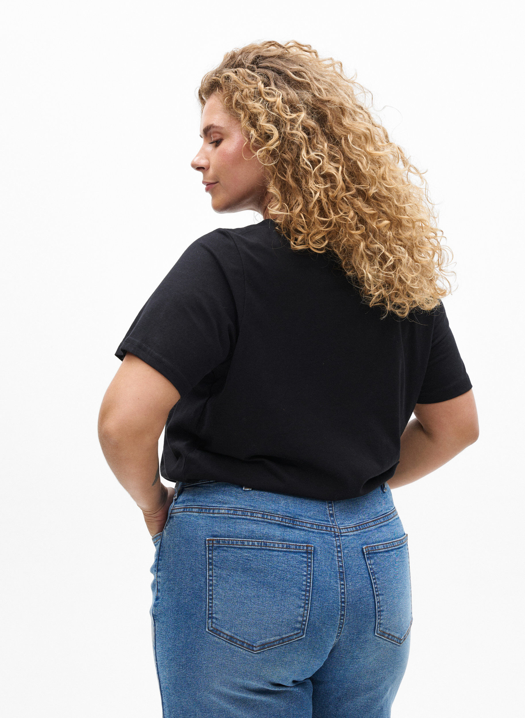 ZizzifashionT-shirt with motif, Black, Model image number 2