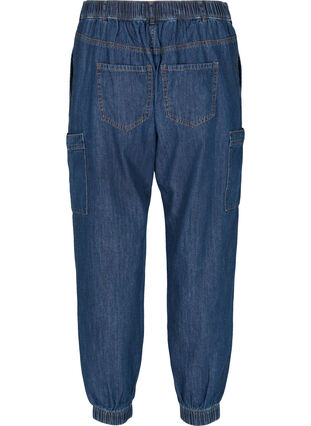 Cargo jeans with pockets, Dark blue denim, Packshot image number 1