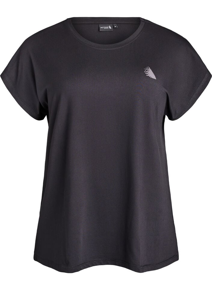 Solid-coloured training T-shirt, Black, Packshot image number 0
