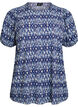 Patterned blouse with short sleeves, Blue, Packshot image number 0