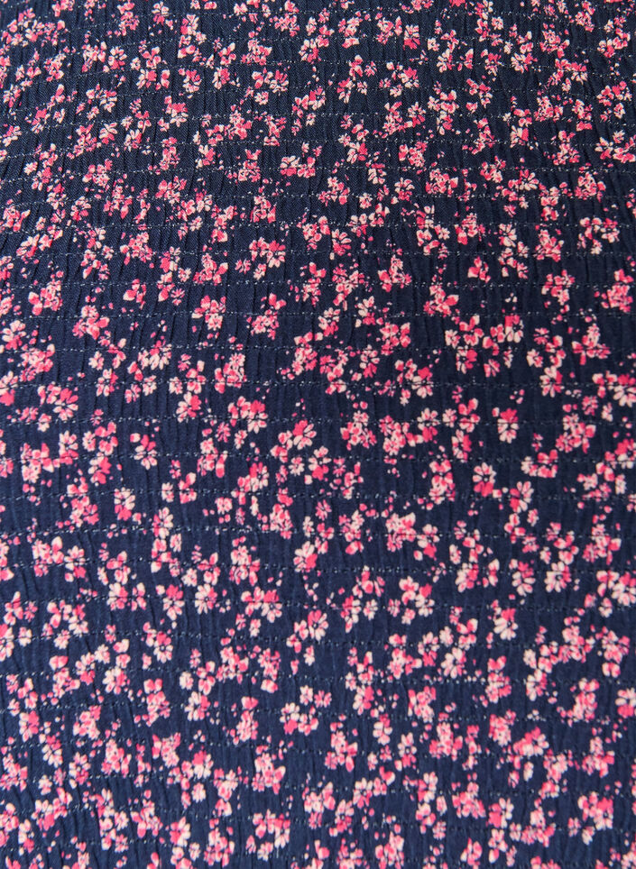 Dress with a smocked top and ditsy floral pattern, Blue, Packshot image number 2