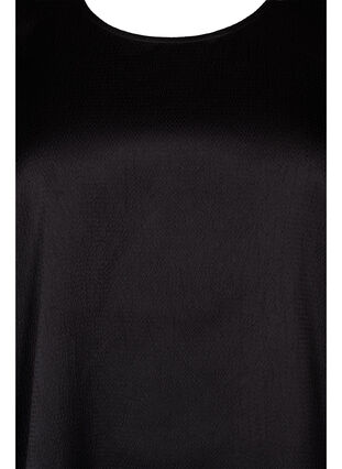 Long sleeved blouse with round neck, Black, Packshot image number 2
